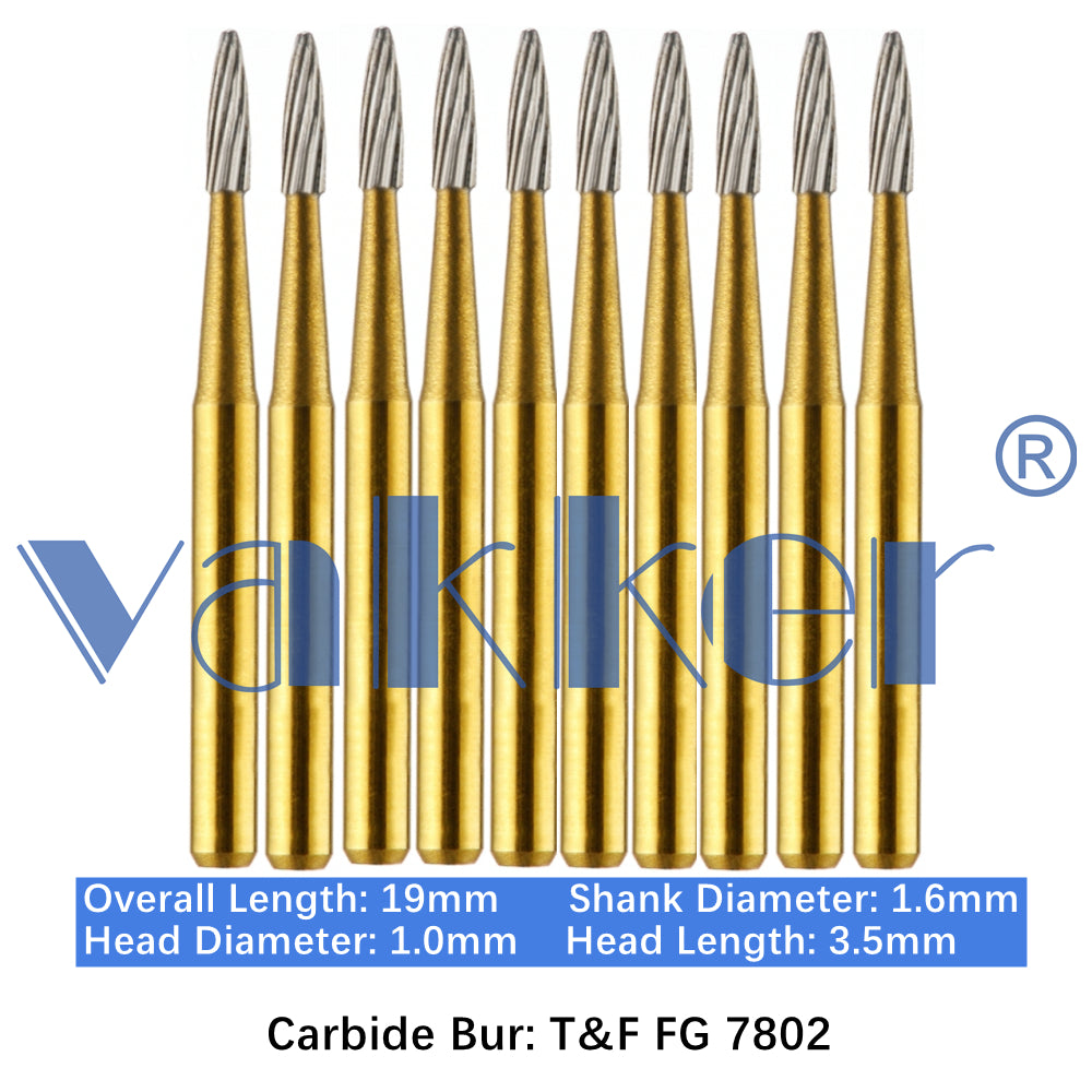 Vakker® Carbide Burs Midwest Type T&F (Trimming and Finishing) 10/pk