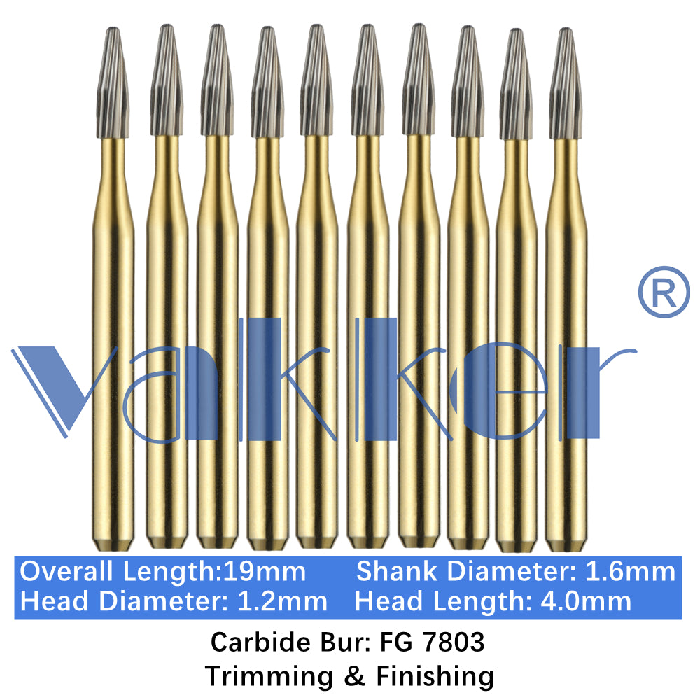 Vakker® Carbide Burs Midwest Type T&F (Trimming and Finishing) 10/pk