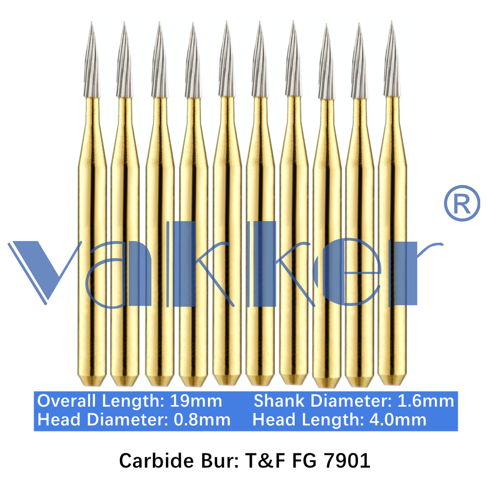 Vakker® Carbide Burs Midwest Type T&F (Trimming and Finishing) 10/pk