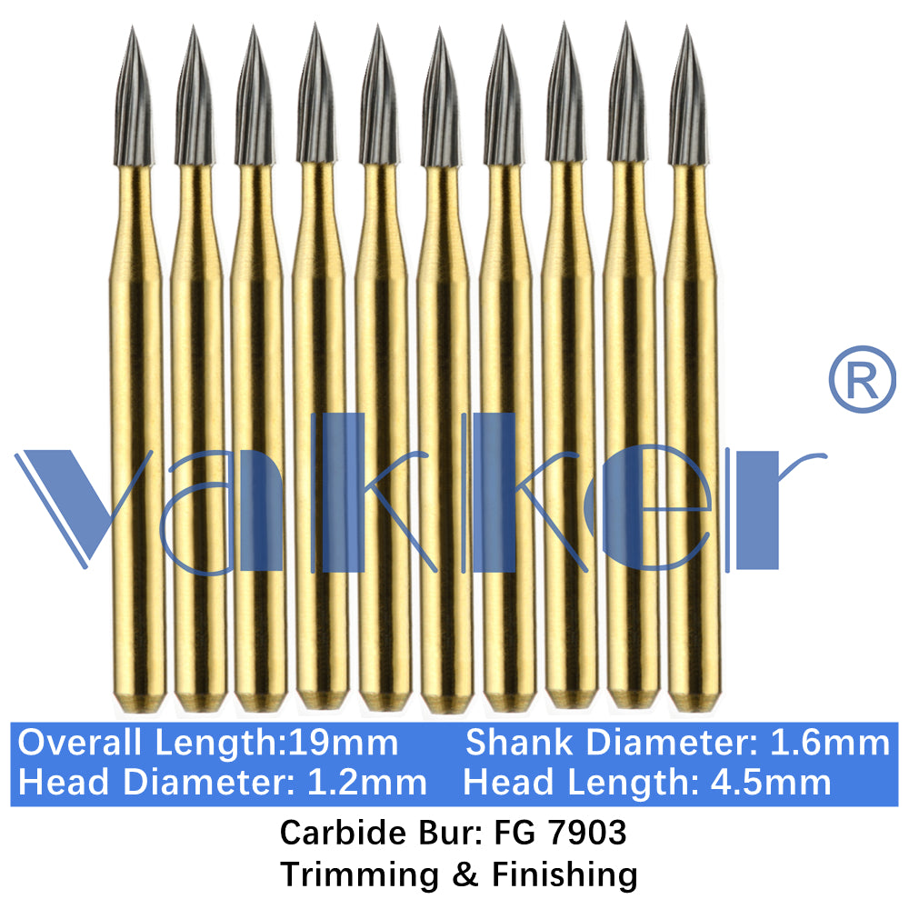 Vakker® Carbide Burs Midwest Type T&F (Trimming and Finishing) 10/pk