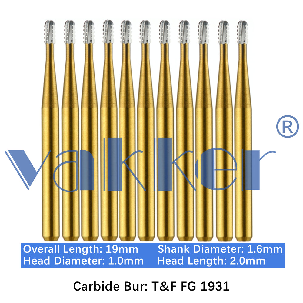 Vakker® Carbide Burs Midwest Type FG (Friction Grip) 10/pk