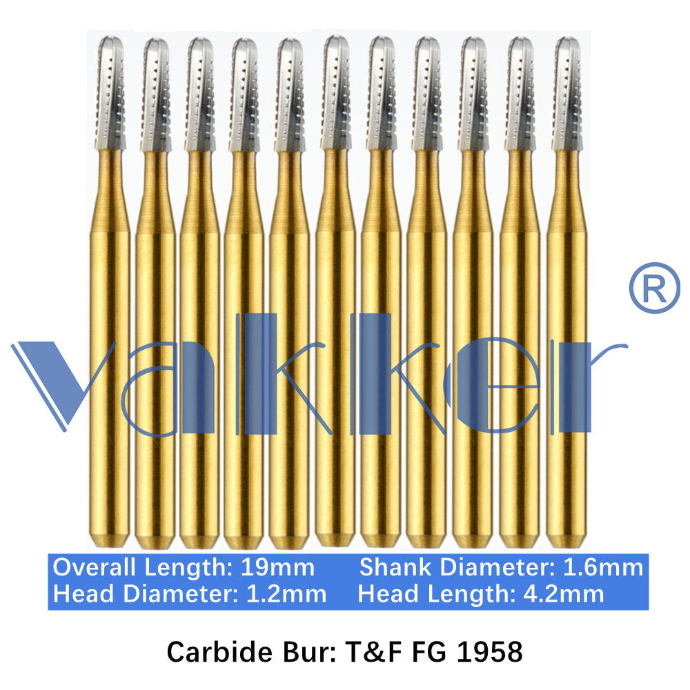 Vakker® Carbide Burs Midwest Type FG (Friction Grip) 10/pk