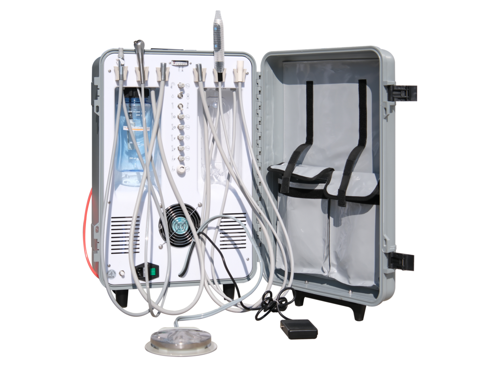 portable detail unit with curing light and  ultrasonic scaler