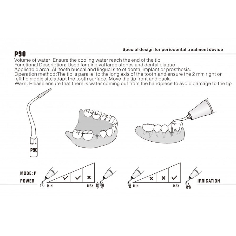 Ultrasonic Scaler Silver Tips-P90/PD90