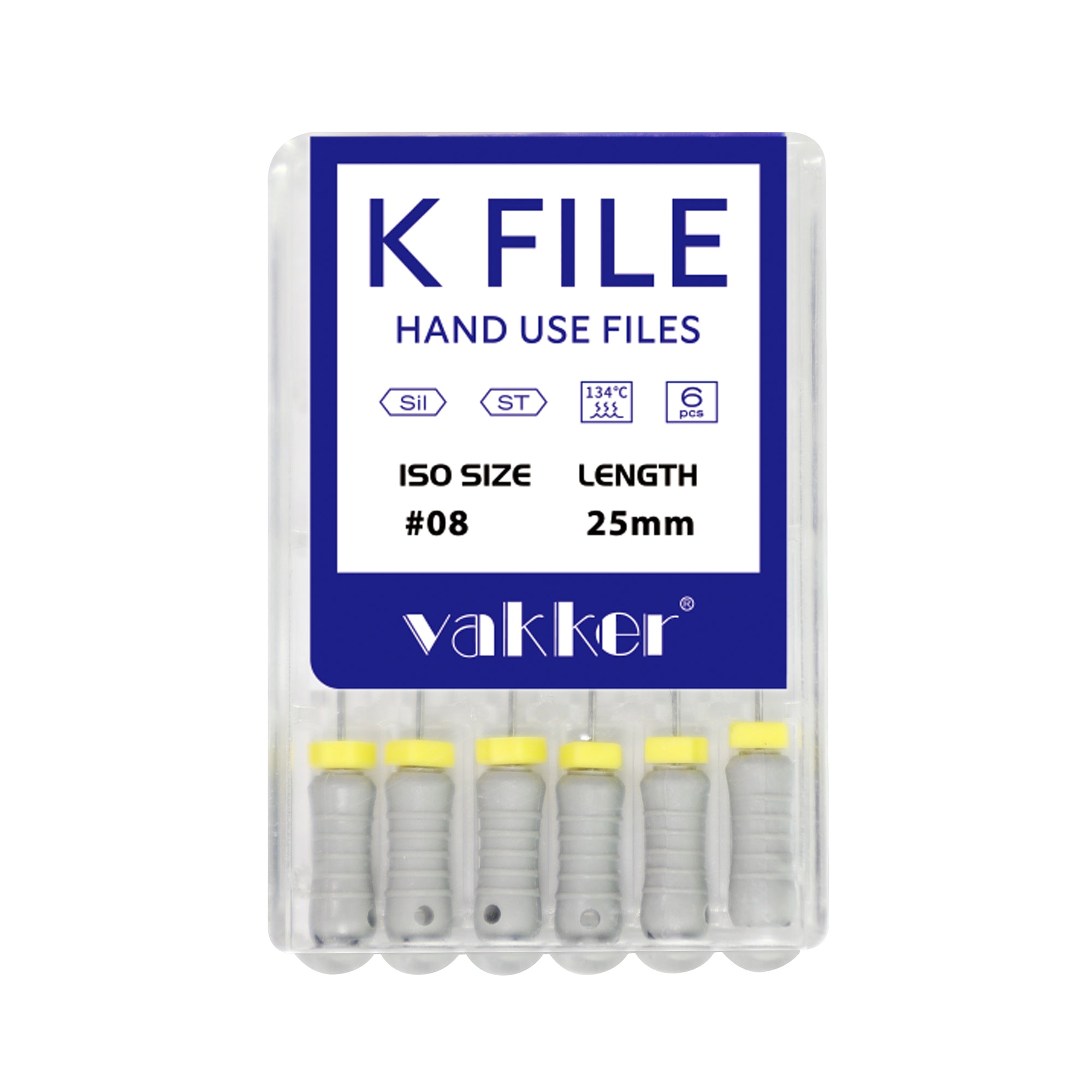 Vakker® 21/25/31mm Hand use K-Files Stainless Steel 6/pk