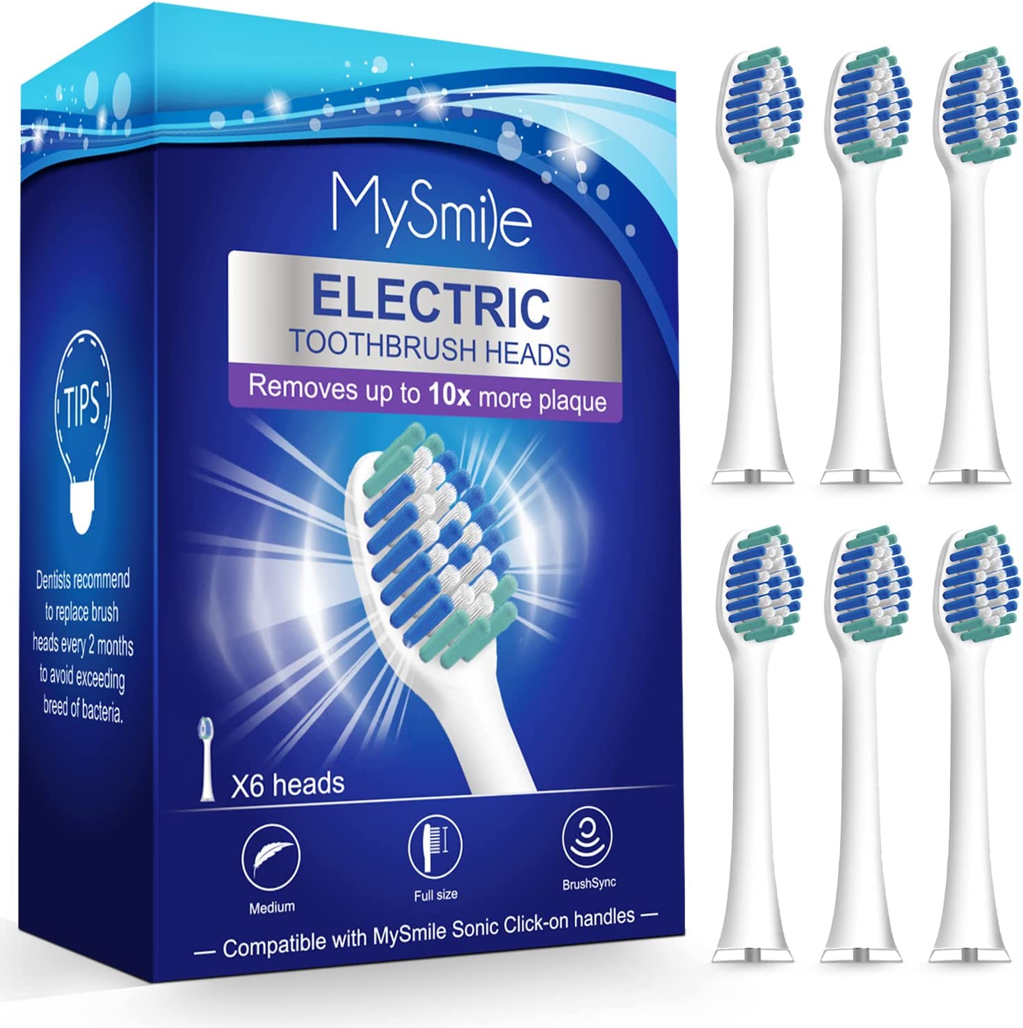 replacement heads for mysmile electric toothbrush