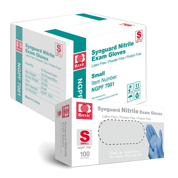 Basic Synguard Nitrile Examination Gloves case of 1000